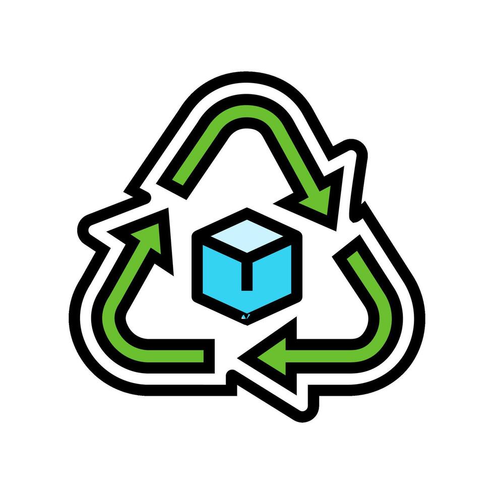 recyclable packaging color icon illustration vector