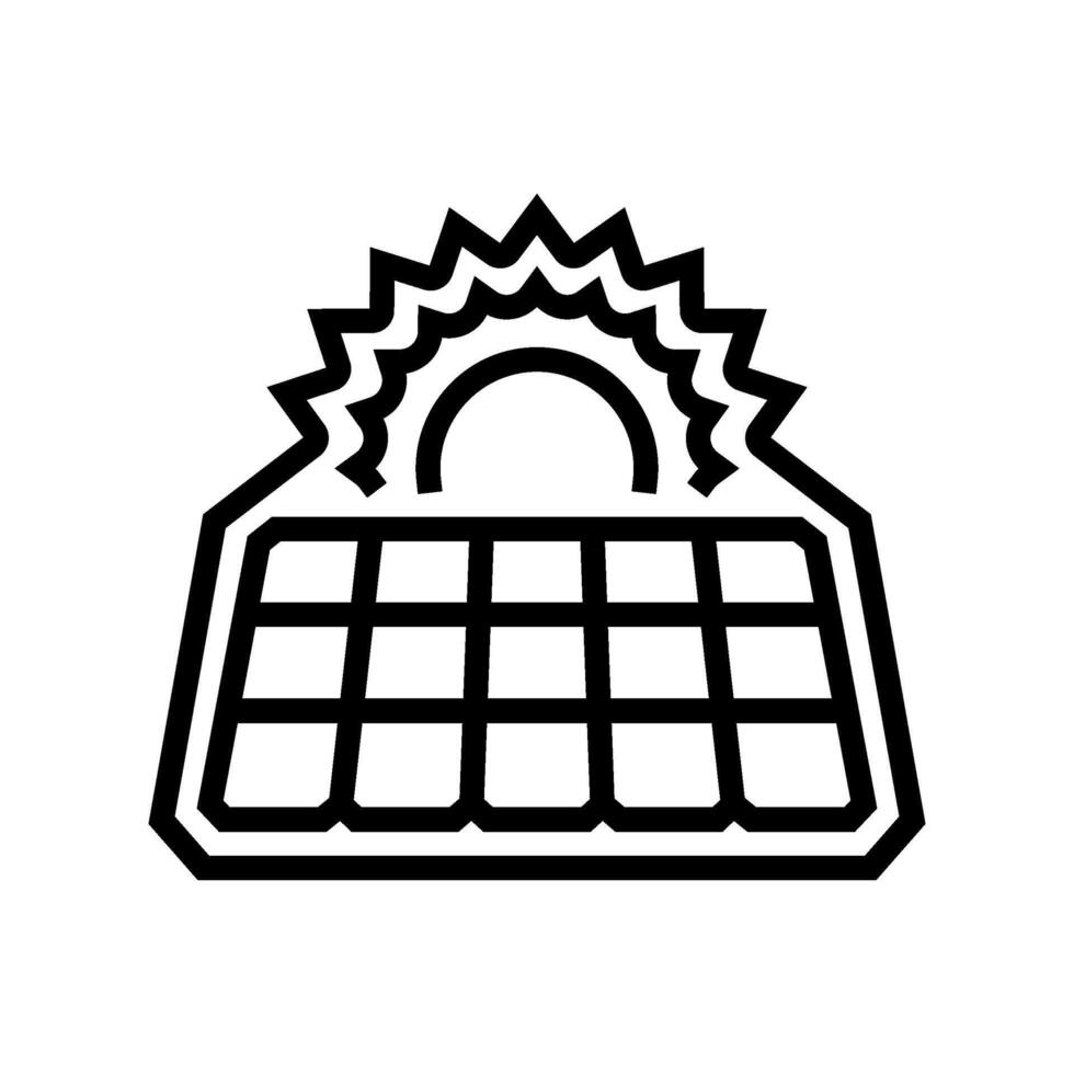 solar powered line icon item vector