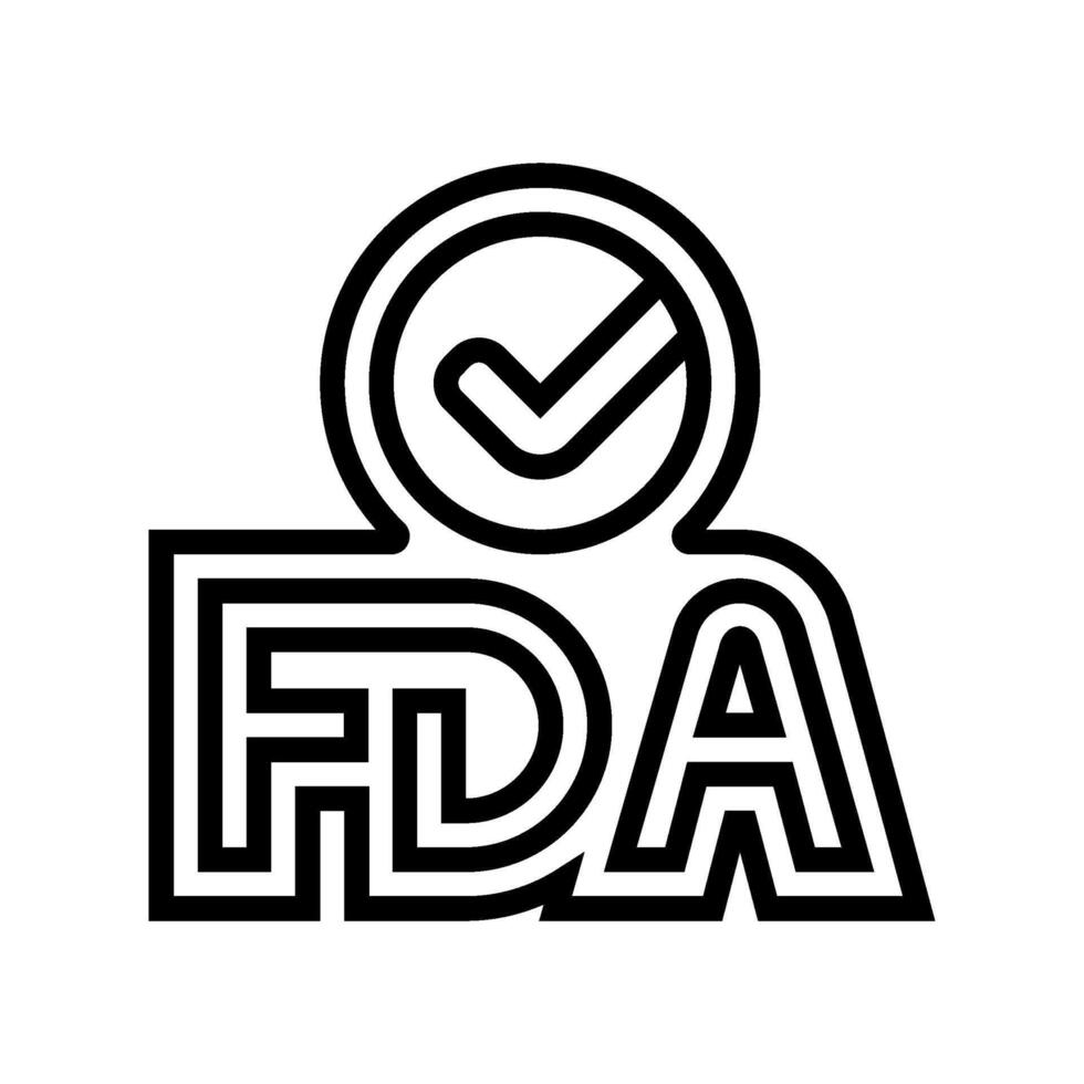 fda approved line icon illustration vector