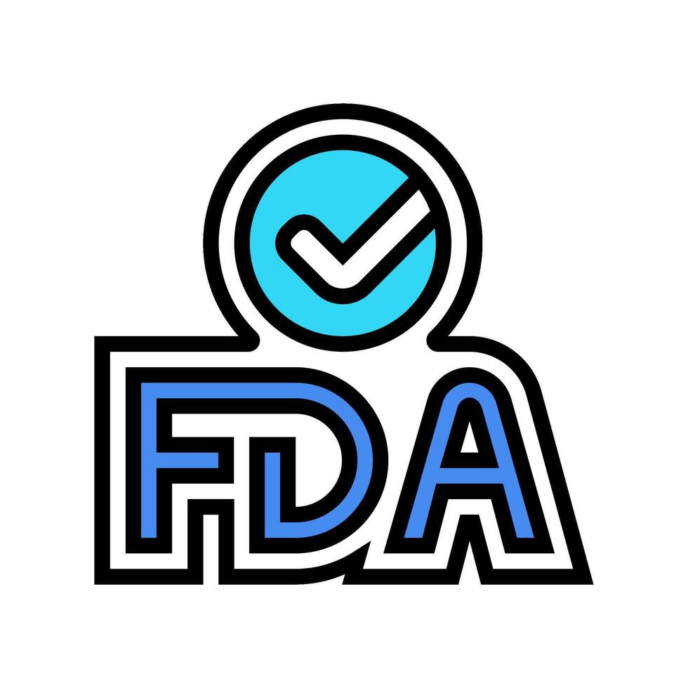 fda approved color icon illustration vector