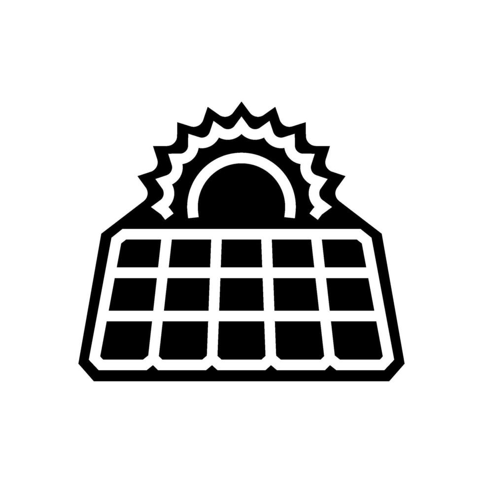 solar powered glyph icon object vector
