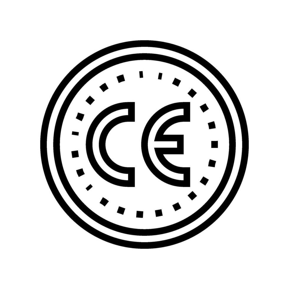ce certified line icon illustration vector