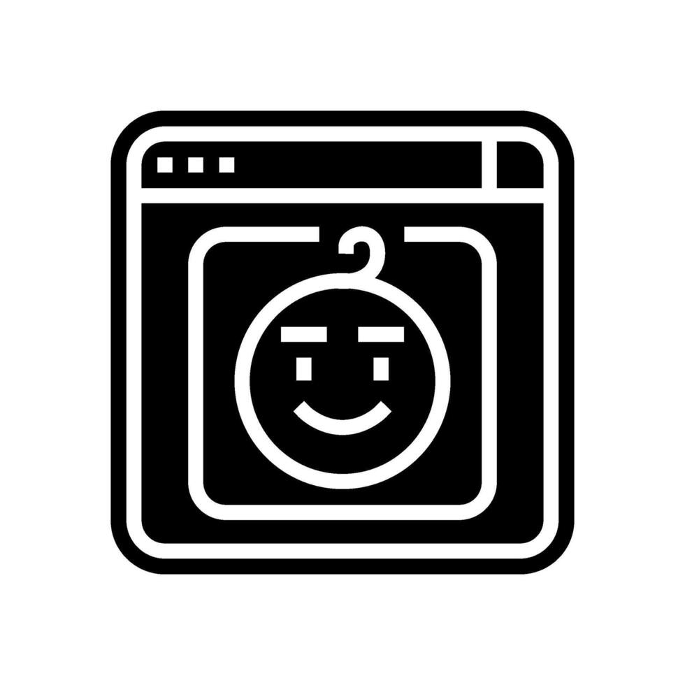 kid friendly interface glyph icon illustration vector