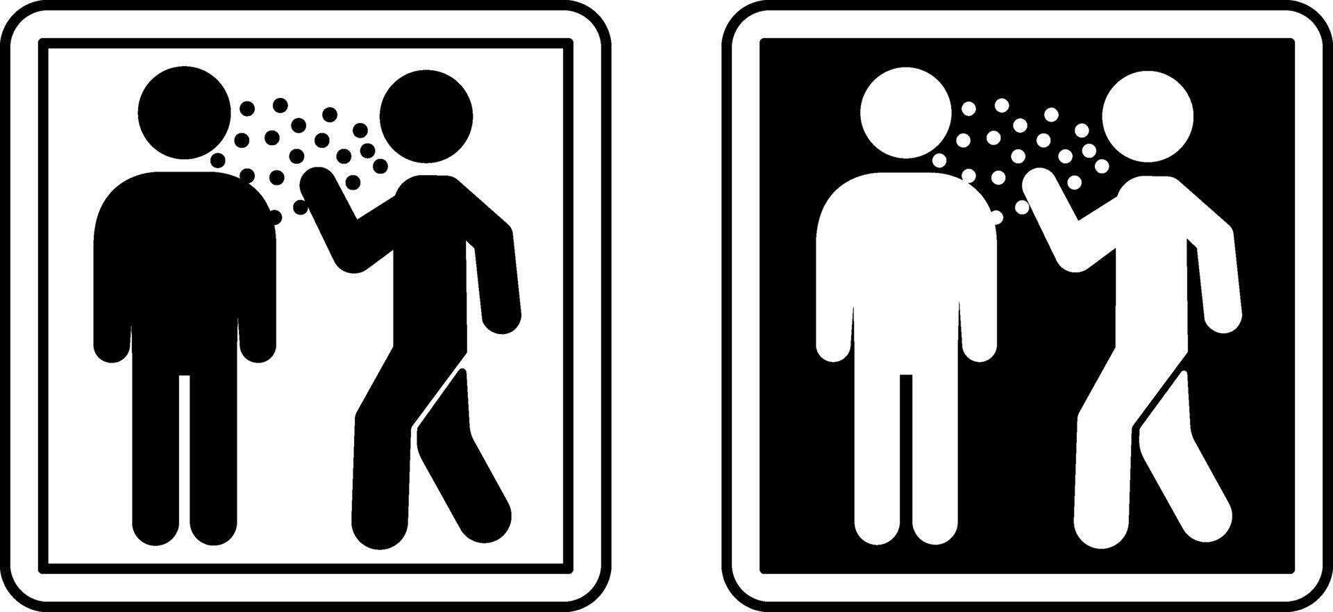 Infectious Disease Signs. Black and White Illustration. Man Talking to Another Man Spreading Disease. Hospital Department Sign vector