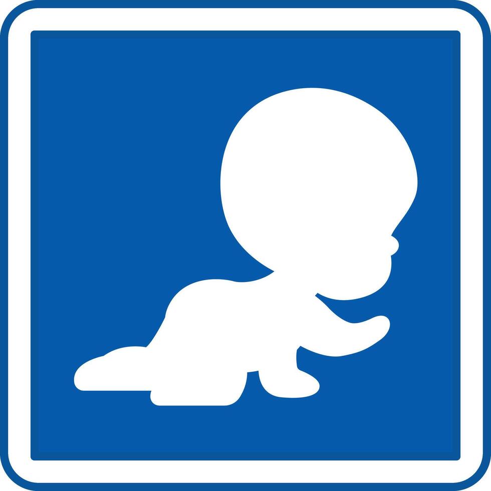 Blue Nursery Sign. Illustration. Place for Babies, Maternity Ward. Sign in the Department of the Hospital vector
