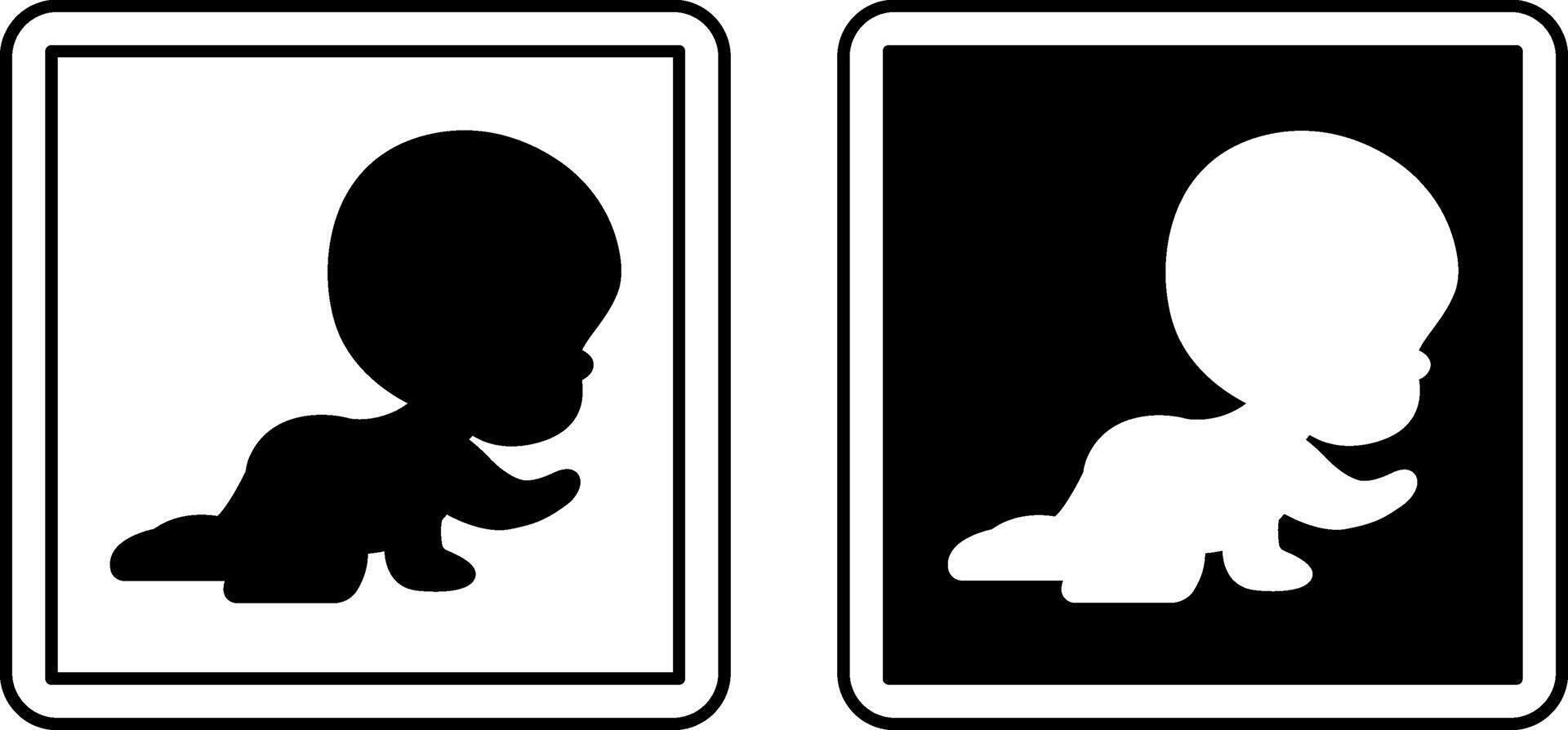 Nursery Signs. Black and White Illustrations. Place for Babies, Maternity Ward. Sign in the Department of the Hospital vector