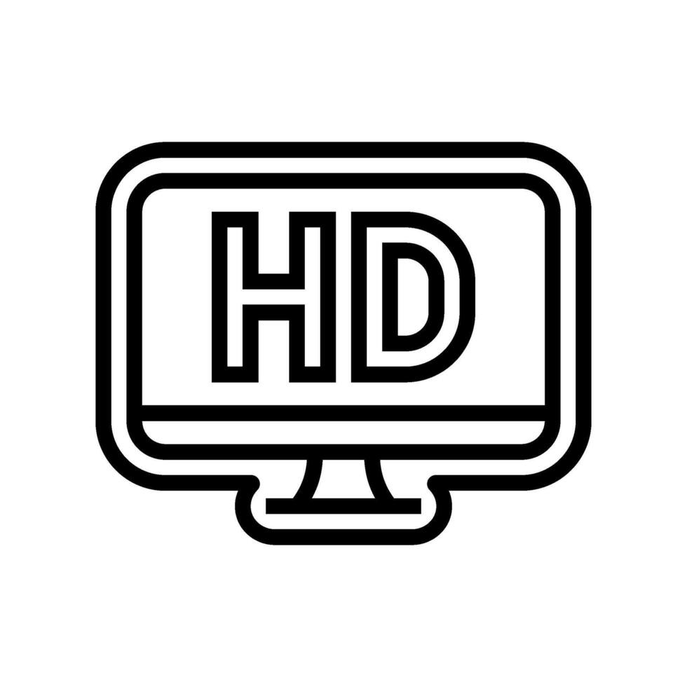 high definition display line icon illustration vector