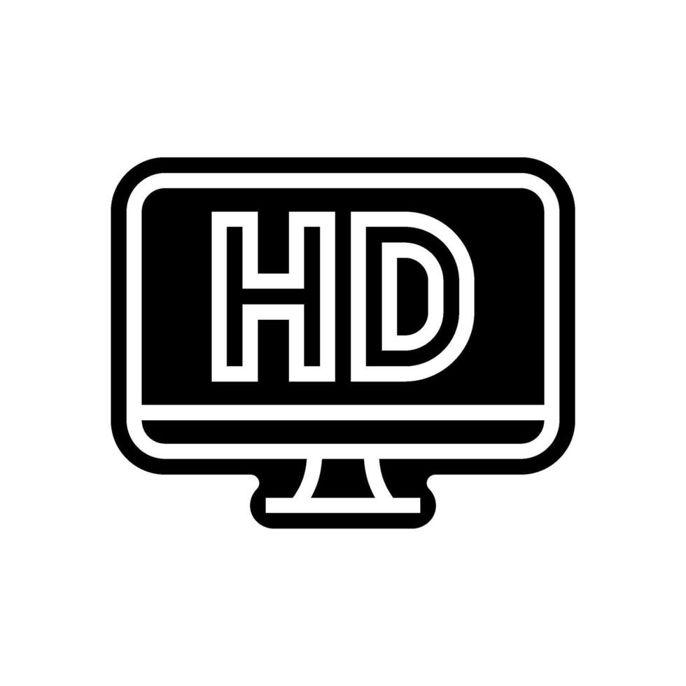 high definition display glyph icon illustration vector