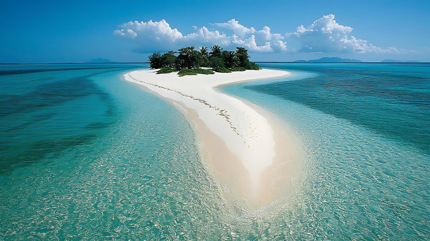 Pristine Tropical Island Paradise with Crystal Clear Turquoise Waters. This secluded island evokes a sense of ultimate escape and natural beauty. photo