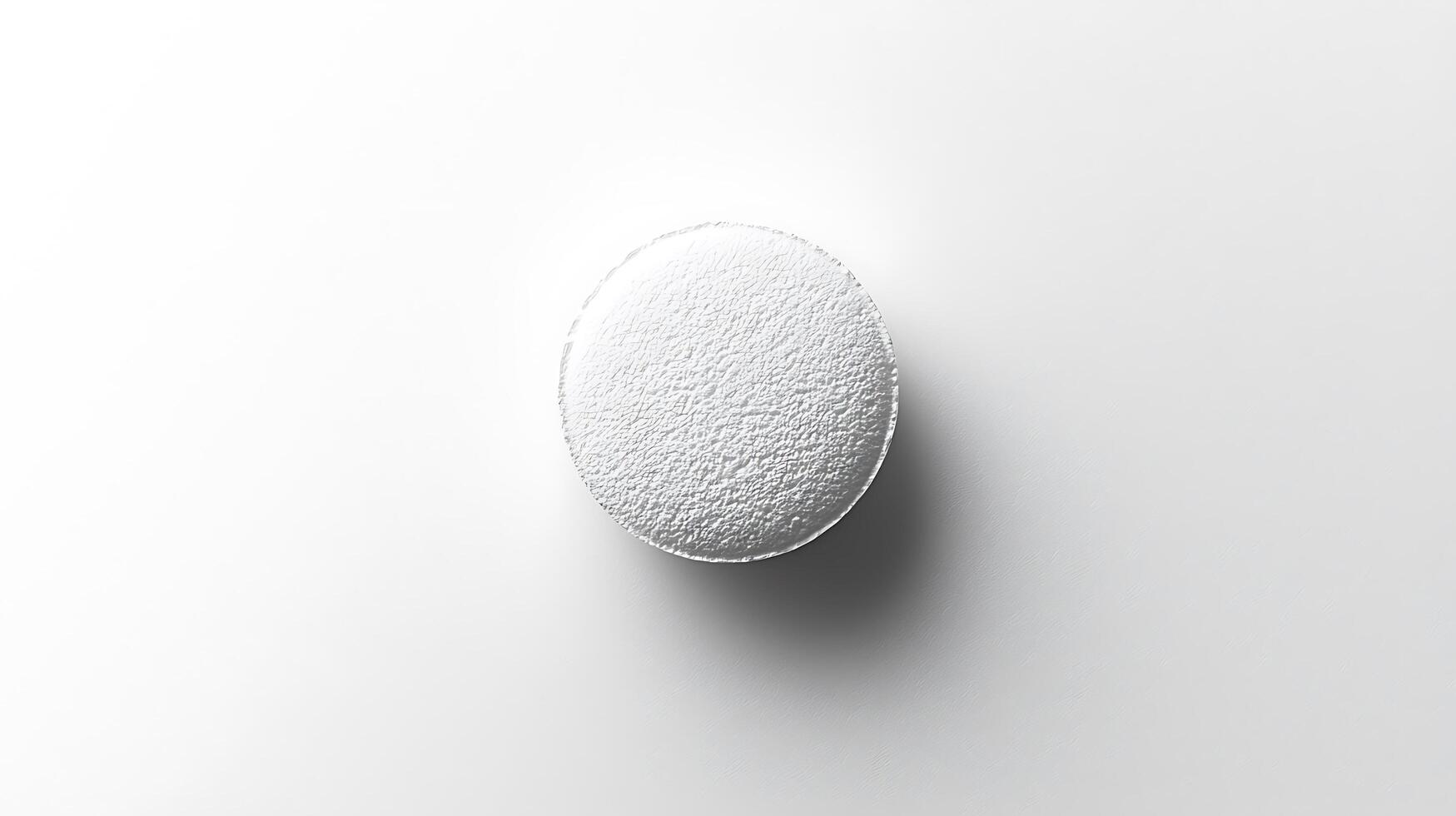 Abstract textured circle with a soft shadow against a plain background. photo