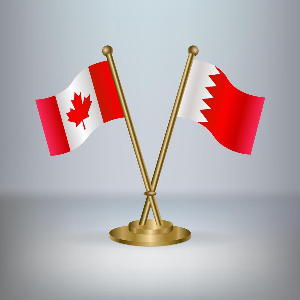 Canada and Bahrain table flag relation vector