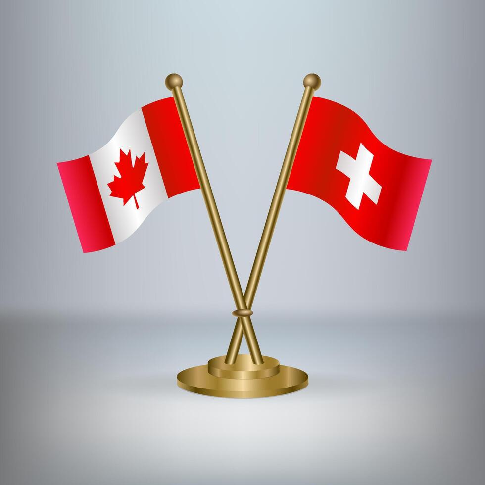 Canada and Switzerland table flag relation vector