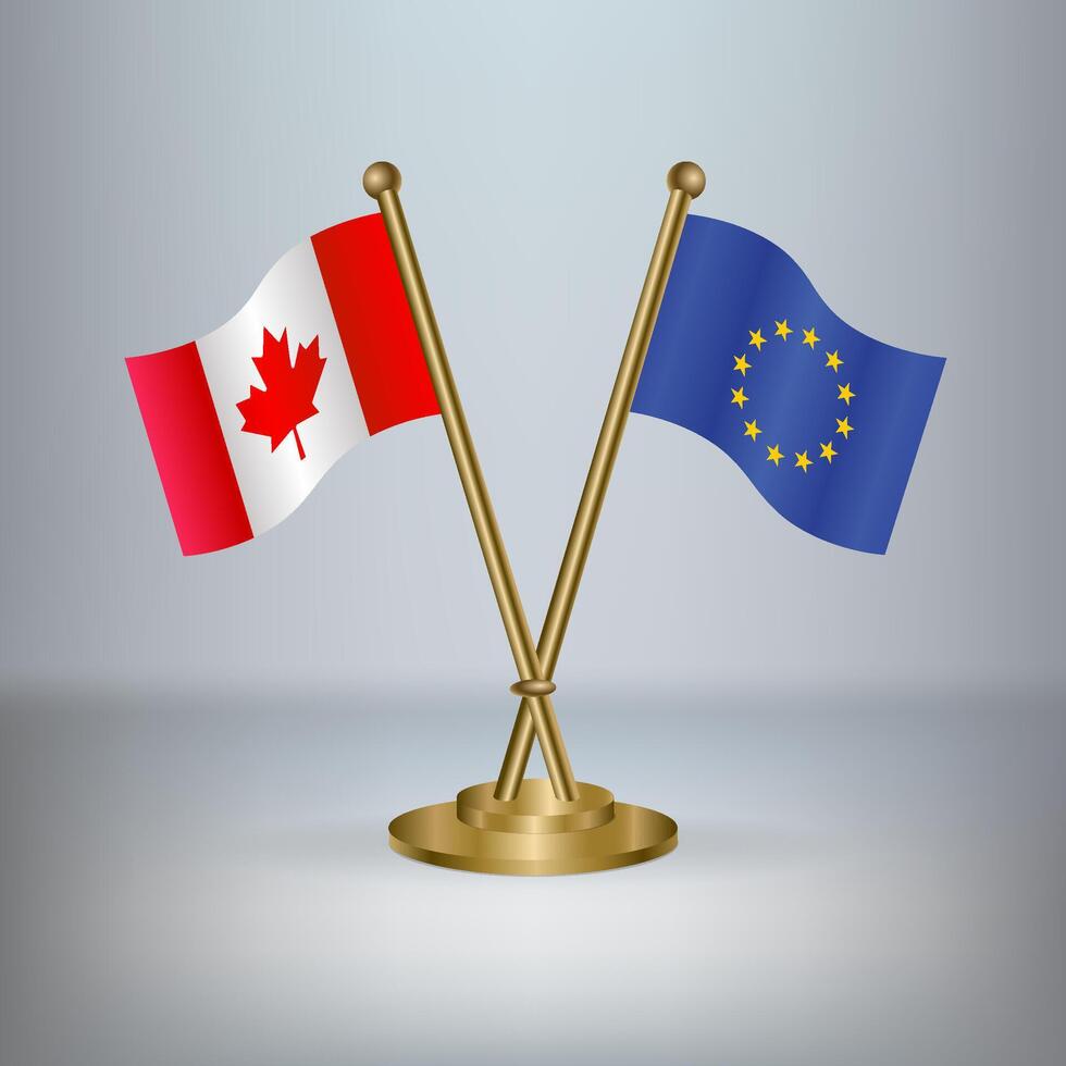 Canada and European Union table flag relation vector