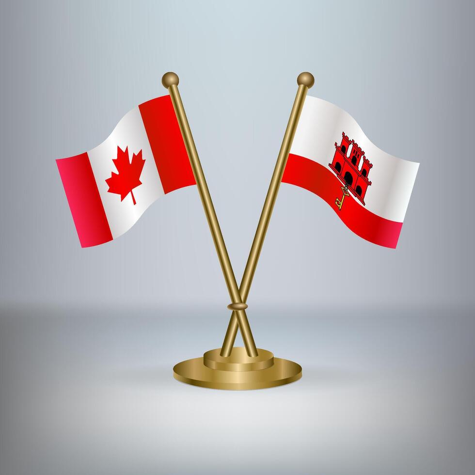 Canada and Gibraltar table flag relation vector