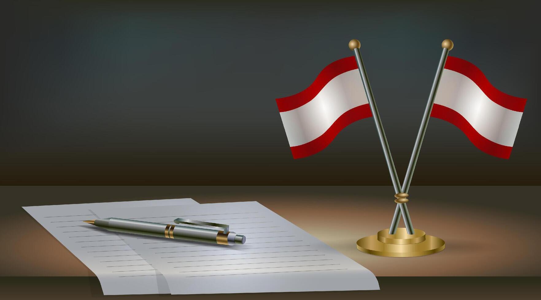 Tahiti table flag on a dark gradient color background table. Illustration vector