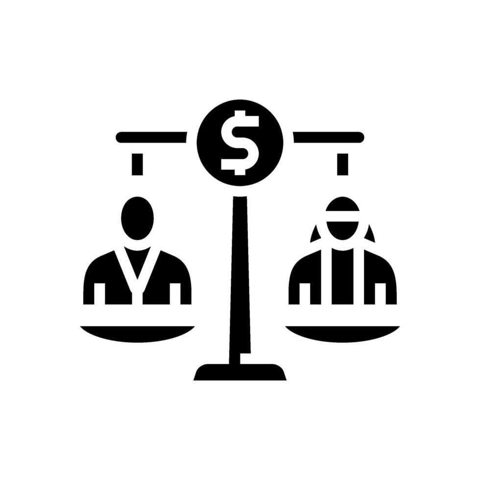 equal pay glyph icon illustration vector