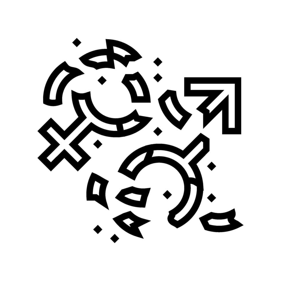 breaking gender stereotypes line icon illustration vector