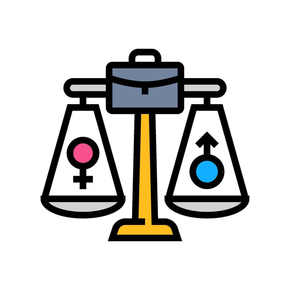 equal opportunity briefcase color icon illustration vector