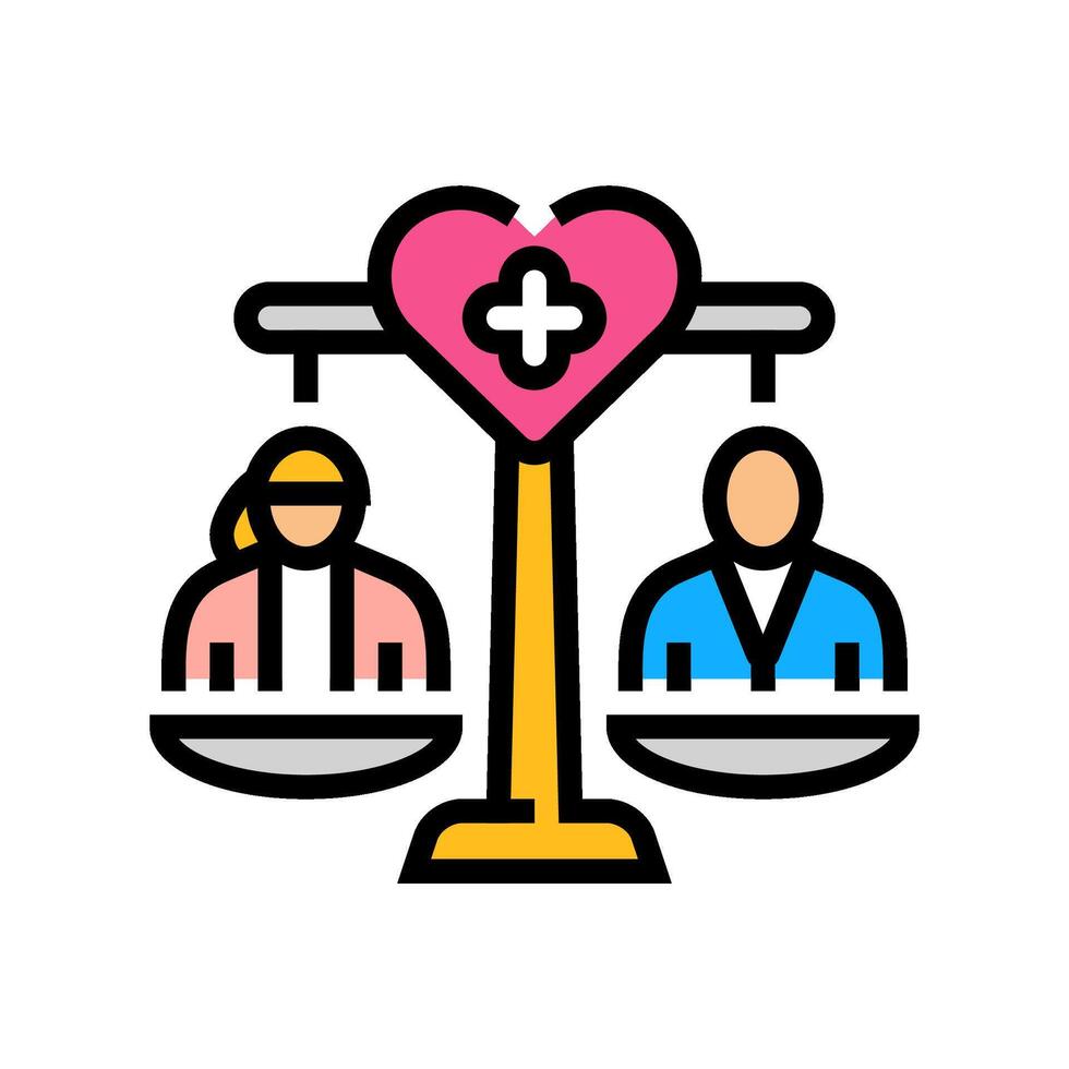 equal access healthcare color icon illustration vector