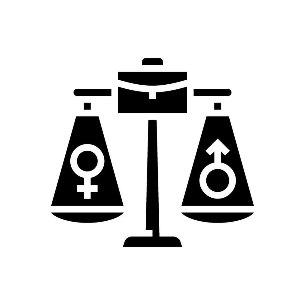 equal opportunity briefcase glyph icon illustration vector
