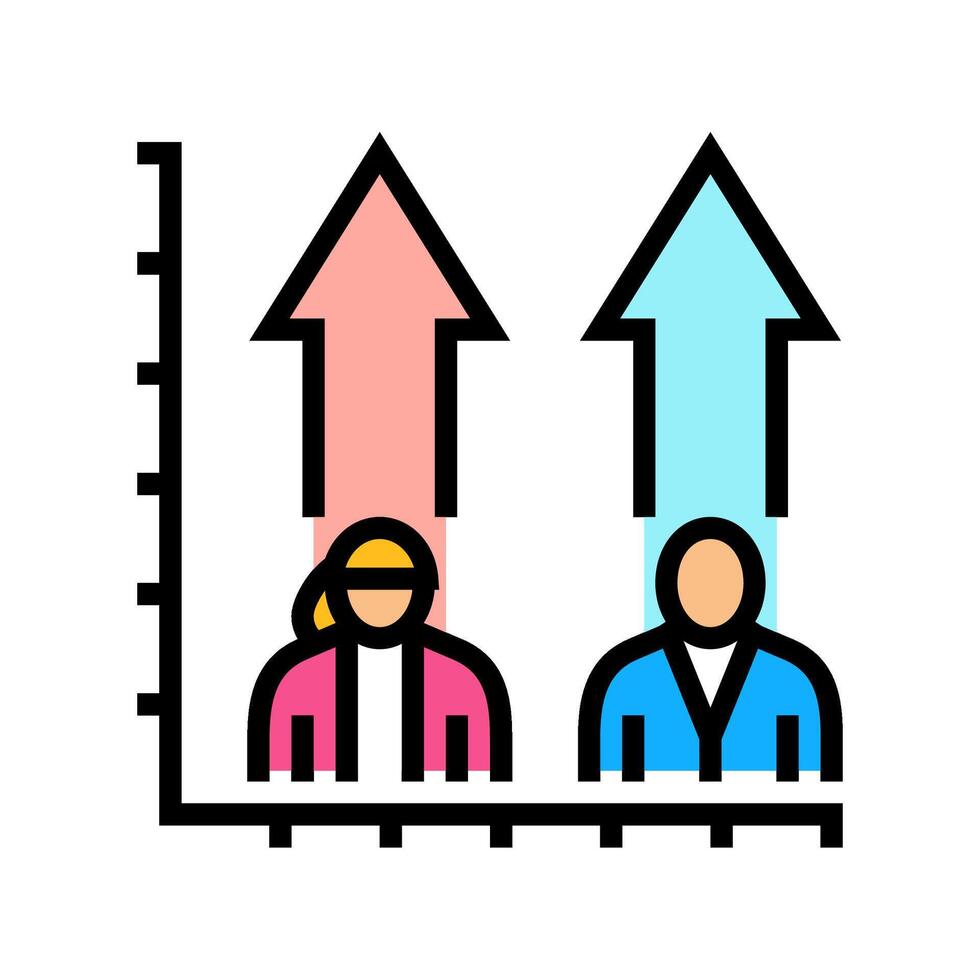 equal promotion arrow both genders color icon illustration vector