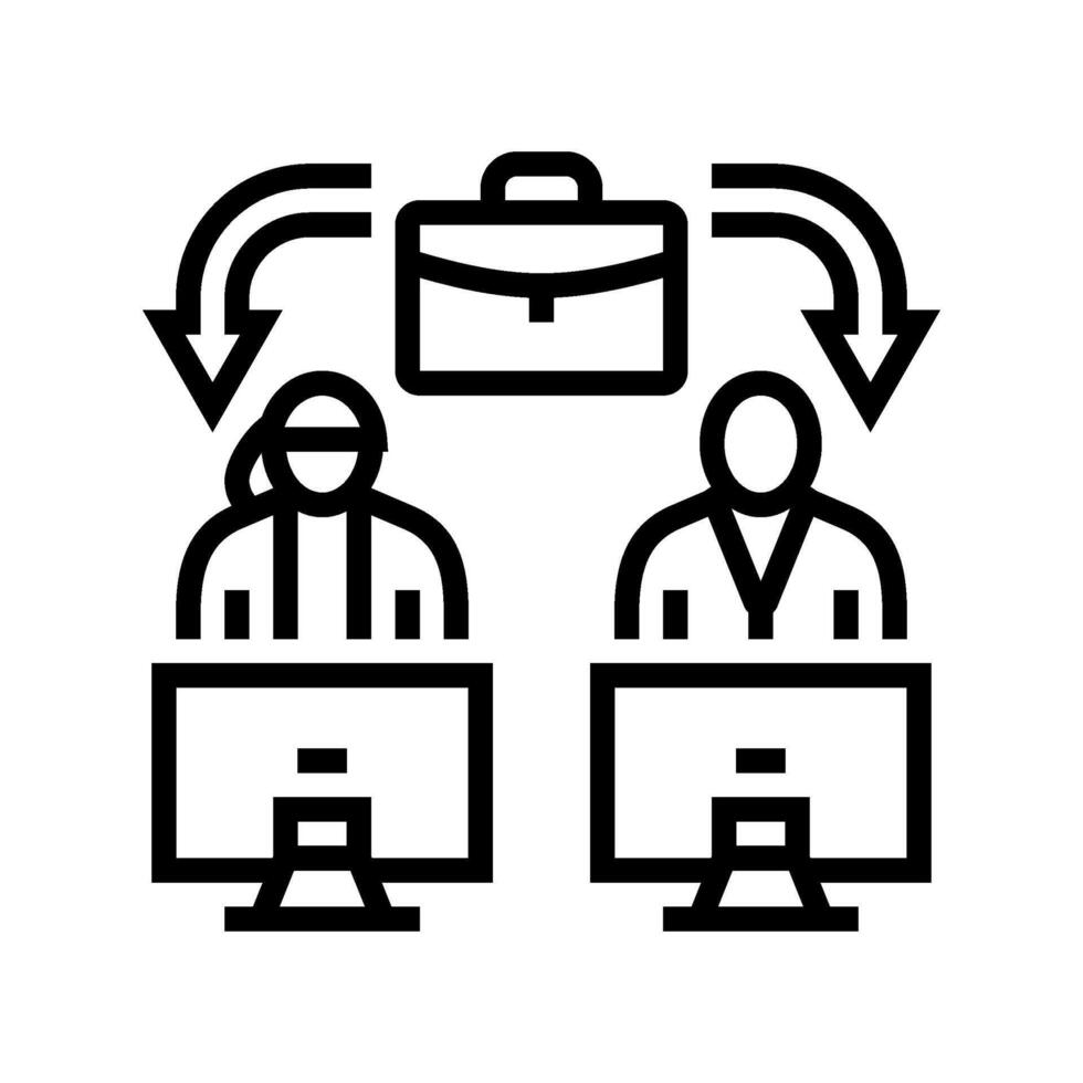 workplace equality line icon illustration vector