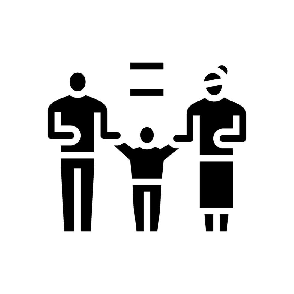 mother father equal parenting glyph icon illustration vector
