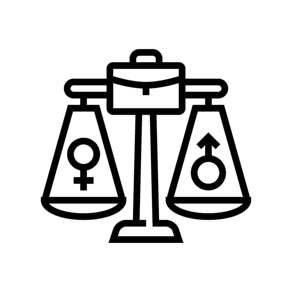 equal opportunity briefcase line icon illustration vector