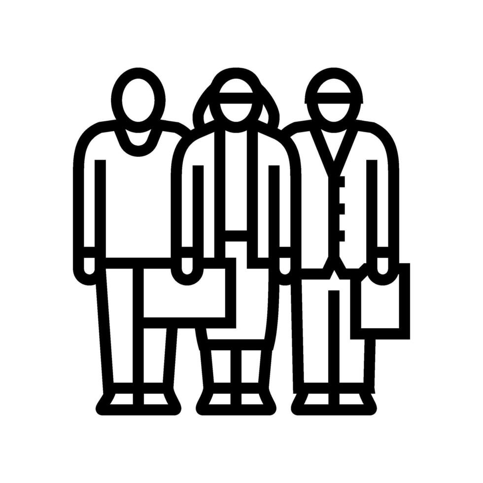 diverse team line icon illustration vector