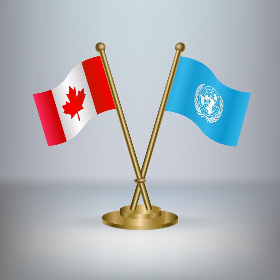 Canada and United Nations table flag relation vector