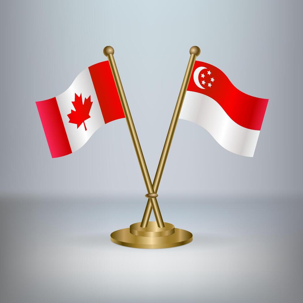 Canada and Singapore table flag relation vector