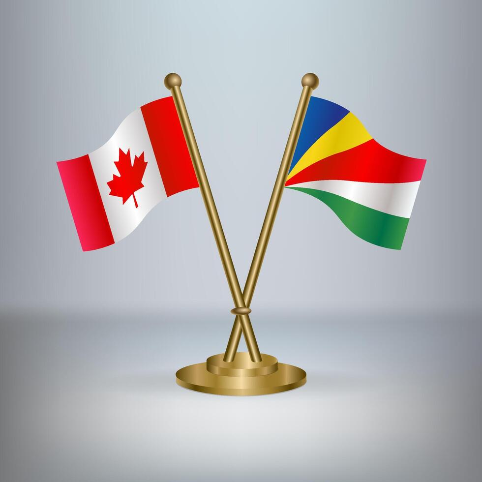 Canada and Seychelles table flag relation vector