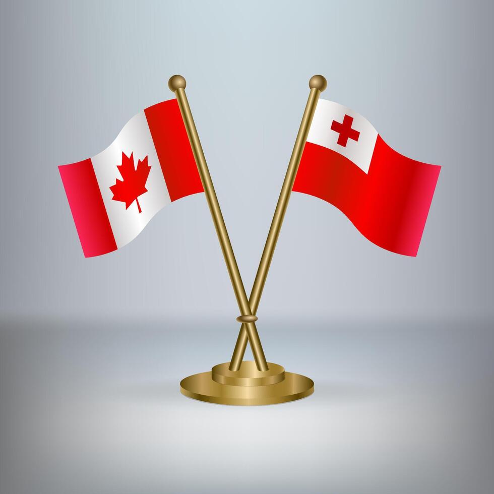 Canada and Tonga table flag relation vector