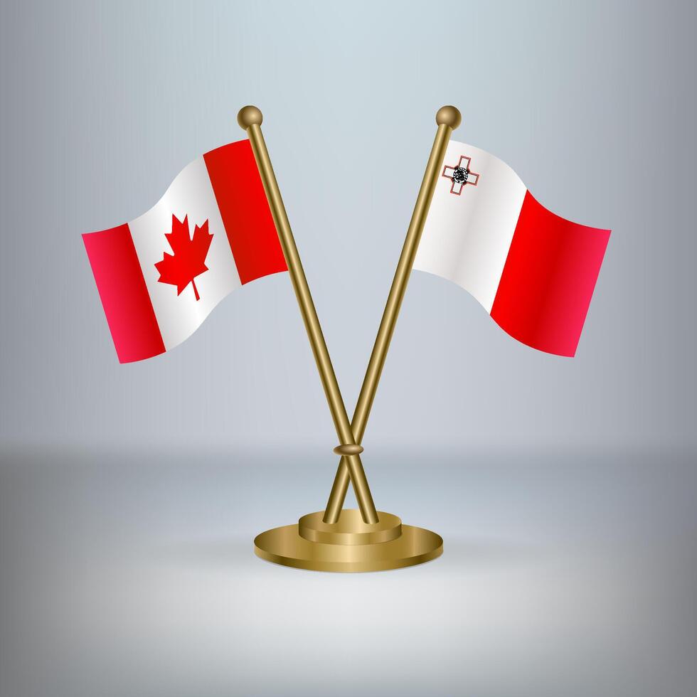 Canada and Malta table flag relation vector
