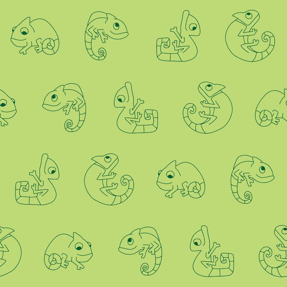 Outline Chameleon Pattern Illustration Seamless for Wallpaper Background Cover Packaging vector