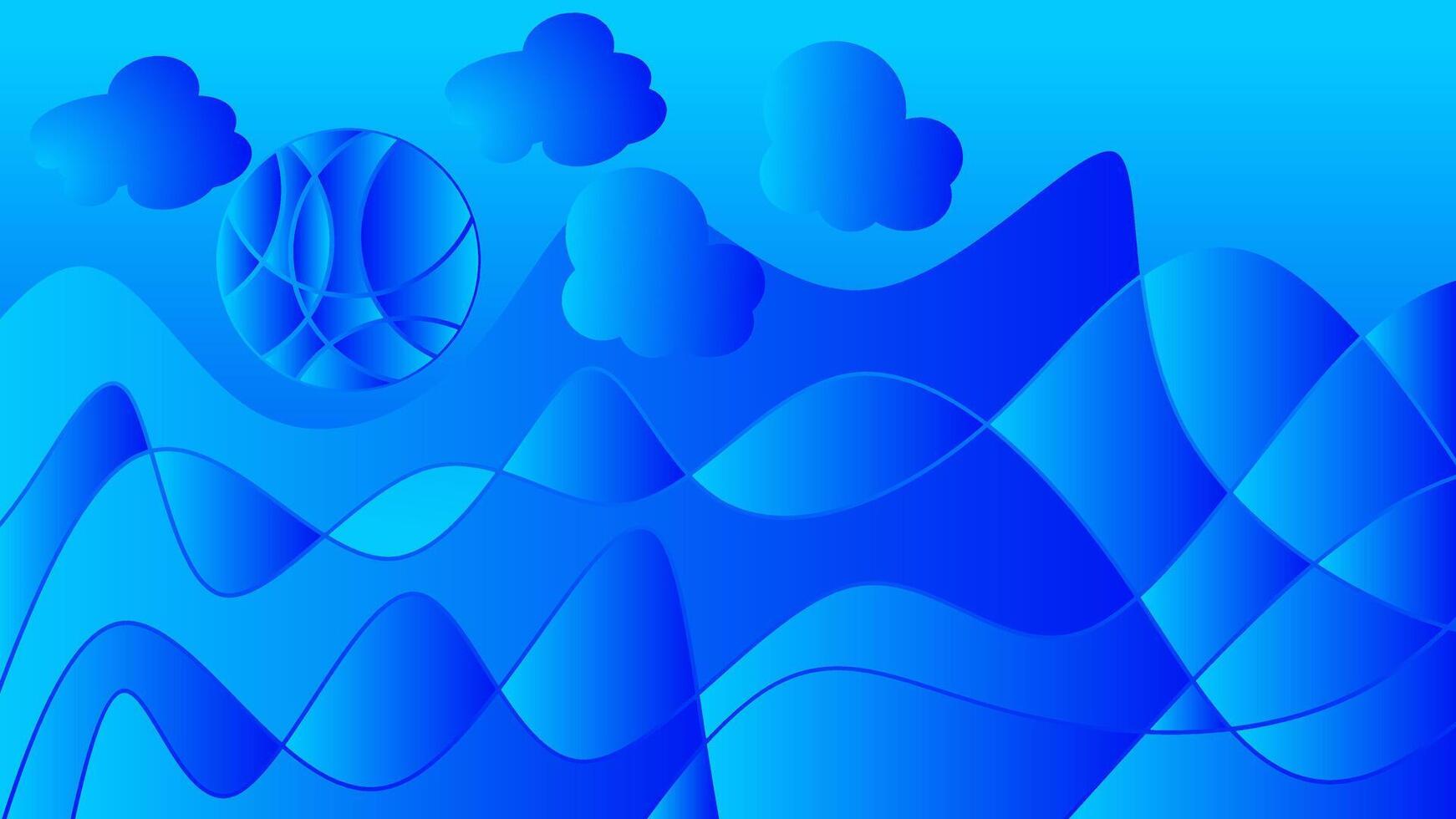 abstract blue background with clouds and a globe vector