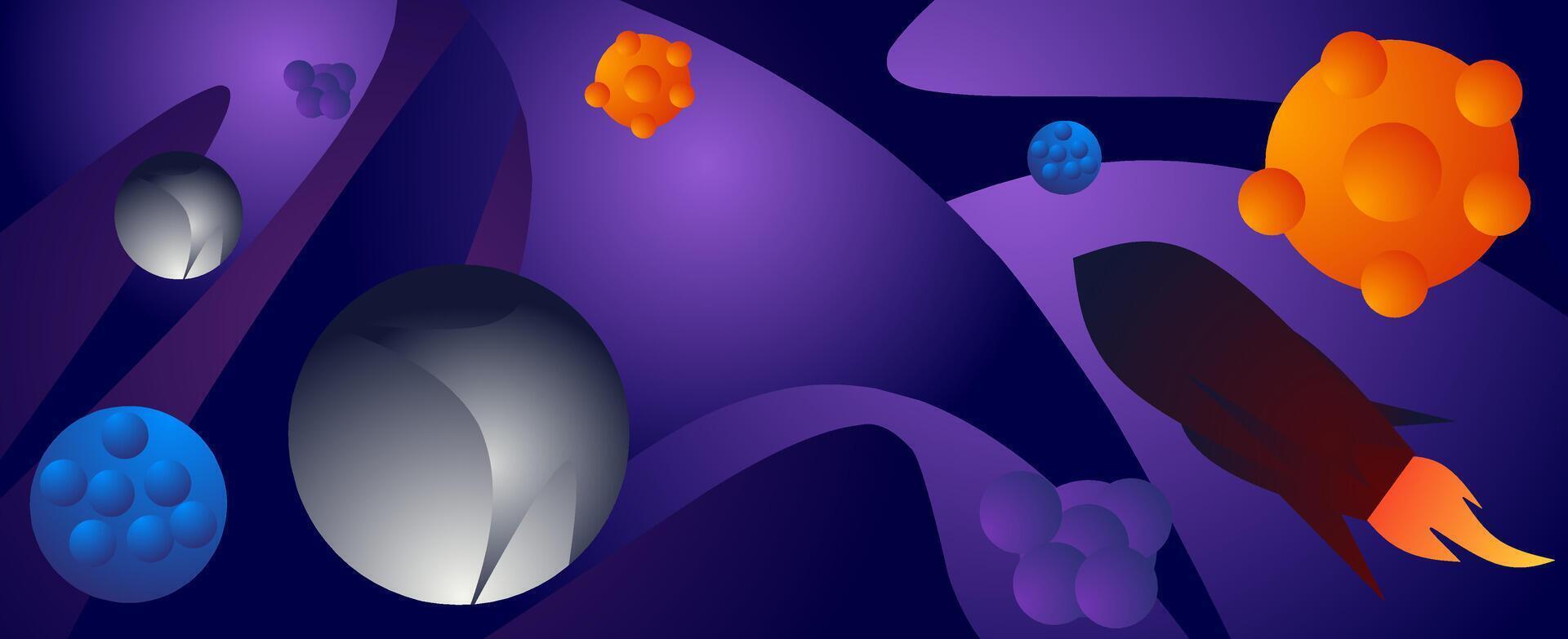 Space background with planets vector
