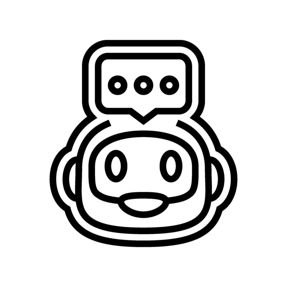 smart assistant support line icon illustration vector