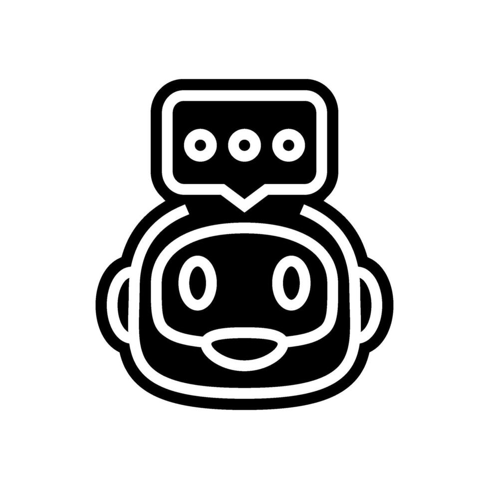 smart assistant support glyph icon illustration vector