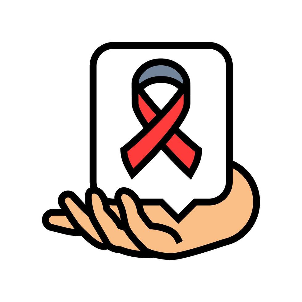 hiv awareness color icon illustration vector