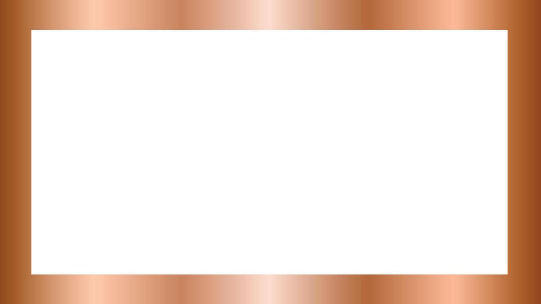 Bronze metal frame border isolated on transparent background vector