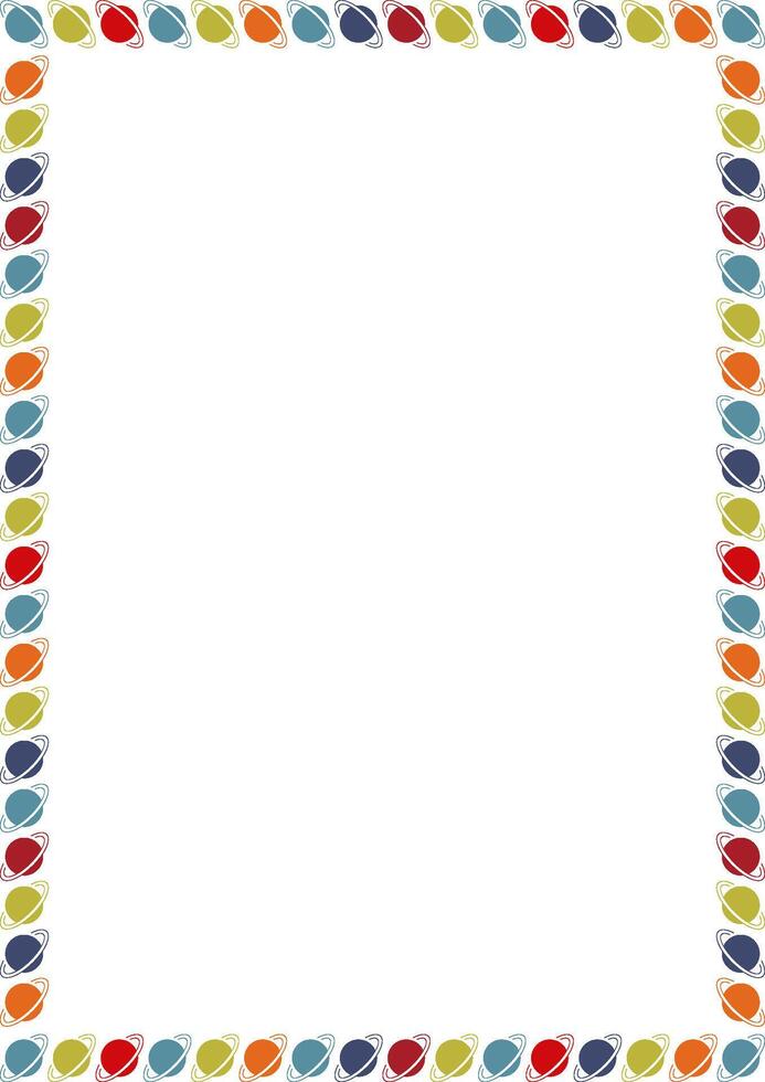 Saturn planet starts frame. Simple astronomy art design with empty space for your text. Baby shower design vector