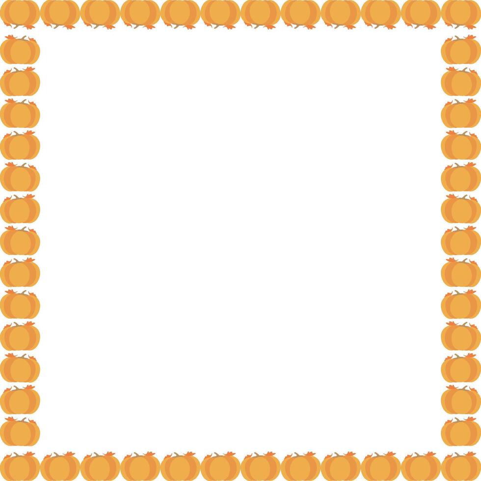 Happy Thanksgiving pumpkin frame. autumn pumpkin square frame. Doodle pumpkin and seeds template vector