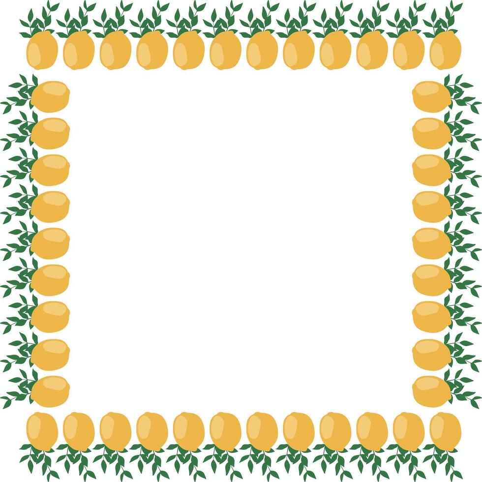 Lemon fruits frame. Thanksgiving decoration vector