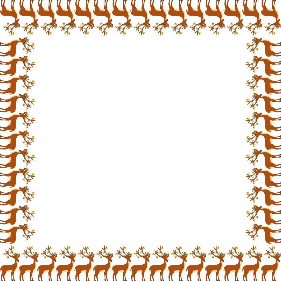 Wild animal frame. Christmas reindeer template for your text vector