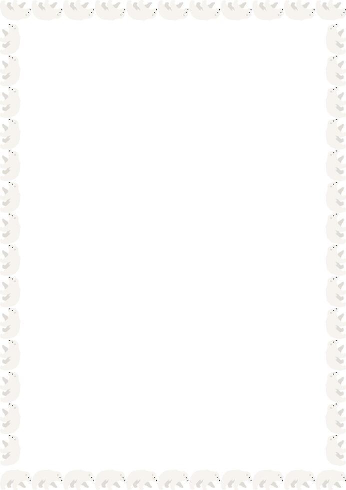 Arctic bear, polar bear frame. Nursery simple art design with empty space for your text. Baby shower design vector
