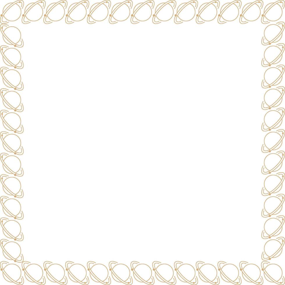 Saturn square frame. Hand drawn outer space template with empty space for your text. Astrology design vector