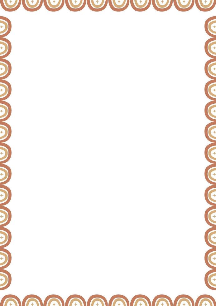 Rainbow frame. empty childish frame for text. Modern Art baby shower graphic, element for design vector