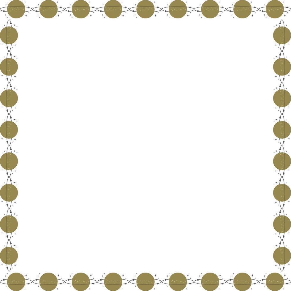 Saturn planet square frame. Hand drawn esoteric template with empty space for your text vector