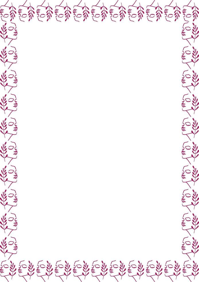 Aesthetic simple frame. woman fashion frame for text. Simple template vector
